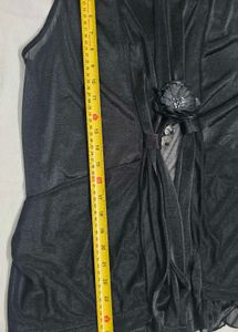 Black Sheer Vest with Floral Detail