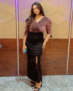 Midnight elegance black shimmer maxi dress