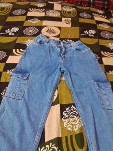 Blue Denim Cargo Jeans