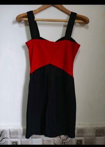 Chic Red &amp; Black Mini Dress