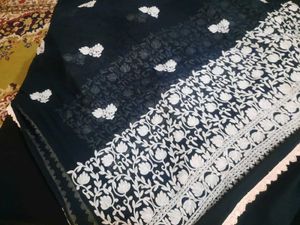 Elegant Black &amp; White Embroidered Kurti