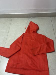 Orange Double Breasted Hoodie Jacket