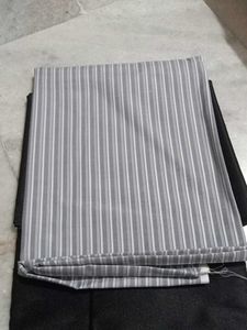 Black &amp; Grey Striped Dress Material