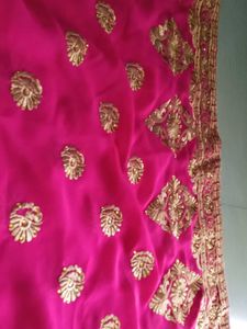 Vibrant Pink Embroidered Saree