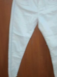 Cream Colored Pants with Side Stripe