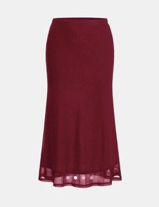 Elegant Burgundy Midi Skirt