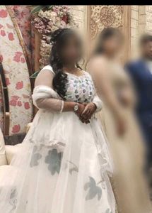 Elegant White Floral Lehenga Set