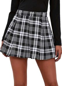 Plaid Pleated Mini Skirt