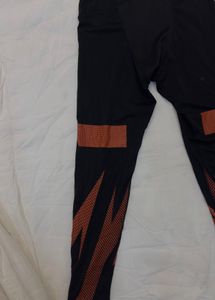 Adidas Black &amp; Orange Athletic Tights