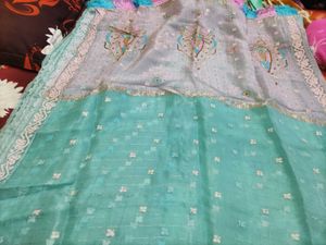Pink &amp; Blue Saree Blouse