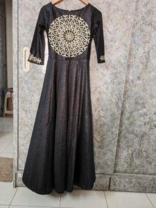 Elegant Black Embroidered Ethnic Gown