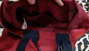 "MV" Classic Varsity Style Dual Handle Tote Bag