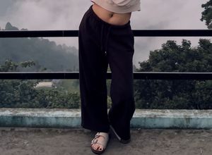 Black Wide Leg Lounge Pants