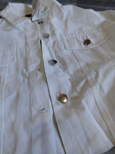 White Cropped Denim Jacket