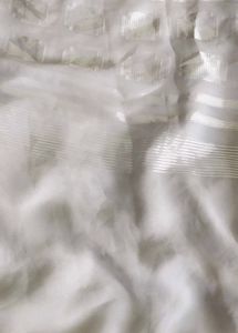 White satin patta border Saree