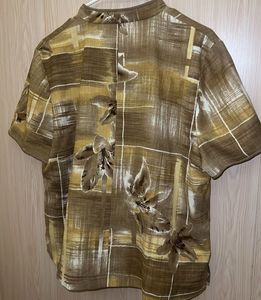 Vintage Brown Floral Print Blouse