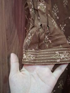 Stylish Printed  brown kurta🌼