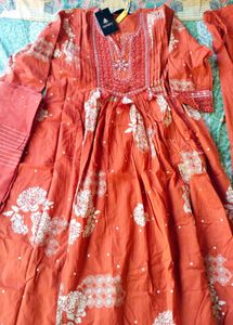 Elegant Orange Kurta Set with Dupatta