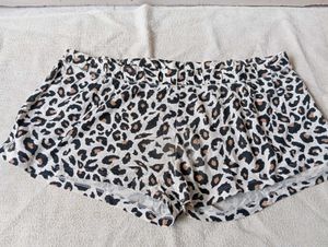 Leopard Print Drawstring Shorts