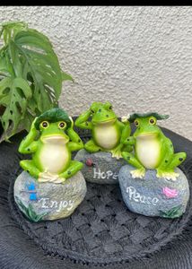 Set Of 3 Decor Item Frog