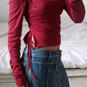 Y2K Asymmetrical Long Sleeve Top