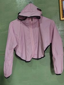 Sheer White Lightweight Jacket with Cute Print