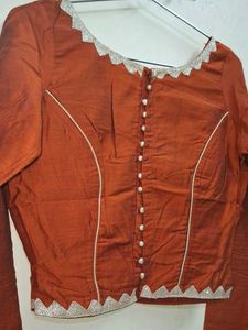 Elegant Rust-Colored Blouse