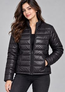 Stylish Polka Dot Puffer Jacket