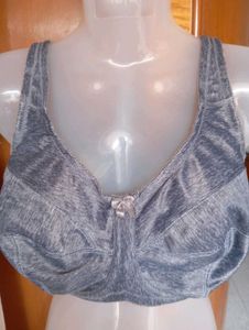 Comfortable Grey Bra - Front &amp; Back View