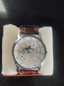 JK Tyre Brown Leather Strap Watch
