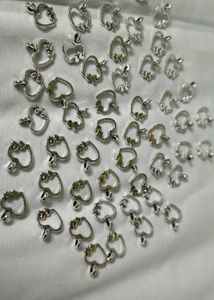 Heart Silver Metal Charms 10 pic Pendants