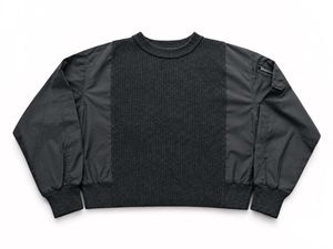 MIXED TEXTURE ZIP-POCKET SWEATER