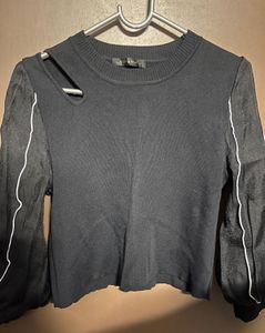 Black Cut-Out Detail Top