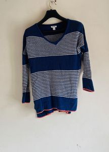 Blue High Low Sweater Top
