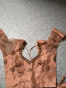 Peach Embroidered Lehenga Choli