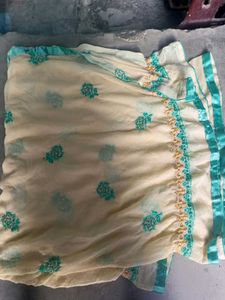 Embroidered Cream Dupatta