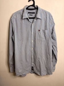 Men's Blue Checkered Casual Shirt