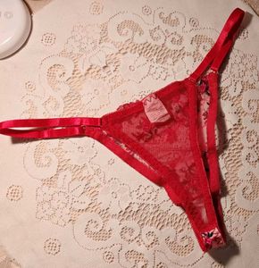Stunning Red Floral Lace Thong