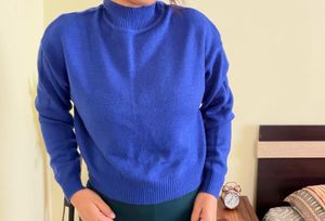 Blue Turtleneck Sweater