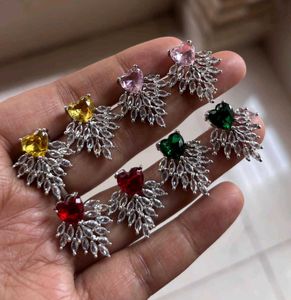 Sparkling Heart Stud Earrings