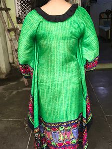 Green Printed Kaftan Dress