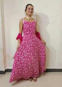 Vibrant Pink Ethnic Kurta Set