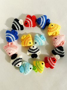 Handmade Crochet Fish Charms - Set of 15