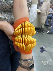 Unique 3D Printed Orange Tulle Bracelet