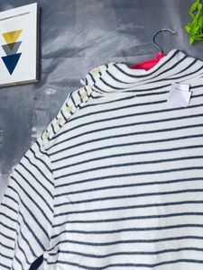 George Striped Turtleneck Long Sleeve Top