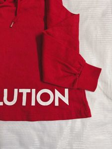 🆕 Red 'Revolution' Crop Hoodie