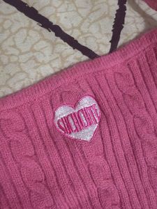 Chic Pink Cropped Knit Tank Top