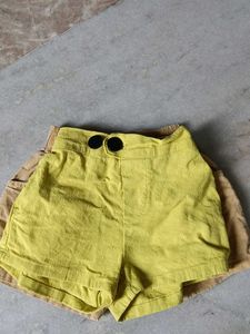 4 Cute Shorts Bundle - Yellow, Blue, Tan