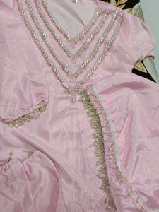 Elegant Pink Beaded Ethnic dress