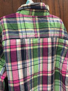 Colorful Plaid Long Sleeve Button-Up Shirt